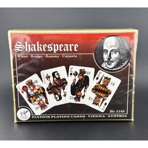 Vintage 1975 Shakespeare Piatnik Playing Card Set 2 SEALED Decks #2145 Austria